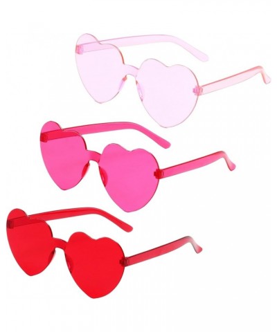 Heart Glasses Heart Shape Sunglasses for Valentine Mardi Gras Summer Women's Party Favor Red，hot Pink, Pink $9.89 Rimless