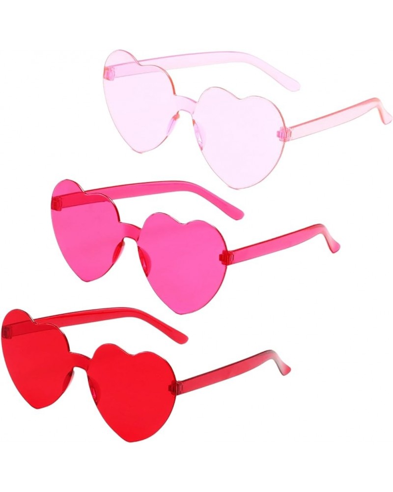 Heart Glasses Heart Shape Sunglasses for Valentine Mardi Gras Summer Women's Party Favor Red，hot Pink, Pink $9.89 Rimless