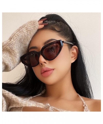 Men and Women Triangle Cat Eye Small Frame Decorative Sunglasses (Color : F, Size : 1) 1 E $15.85 Designer