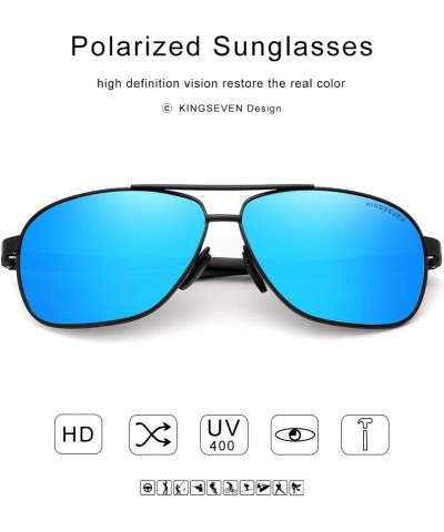 Brand Men's Sunglasses Polarized UV400 Al-Mg Ultra Light 7188 Black Blue $12.96 Square