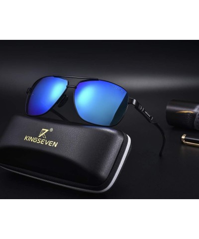 Brand Men's Sunglasses Polarized UV400 Al-Mg Ultra Light 7188 Black Blue $12.96 Square