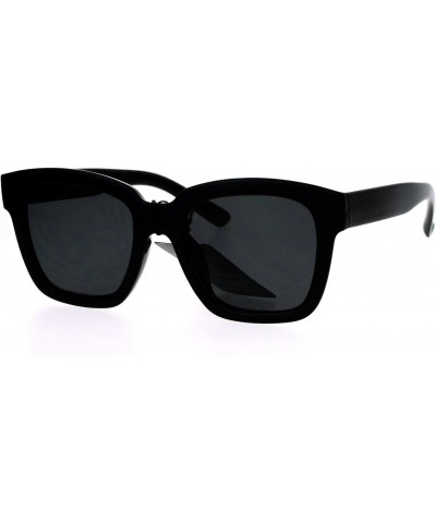 Black Sunglasses Square Plastic Frame Super Chic Designer Fashion Shades UV400 $8.22 Square