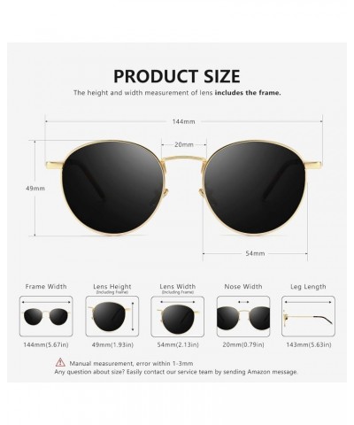 Ponderable Metal Round Sunglasses for Men Women Classic Vintage Polarized Circle Sun Glasses 2 Pack (Polarized): Gold/Gray+si...