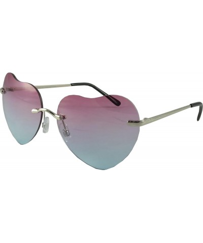 Men's Heart Shaped Retro Silver Non Polarized Sunglasses 50 Silver Multi $10.58 Designer