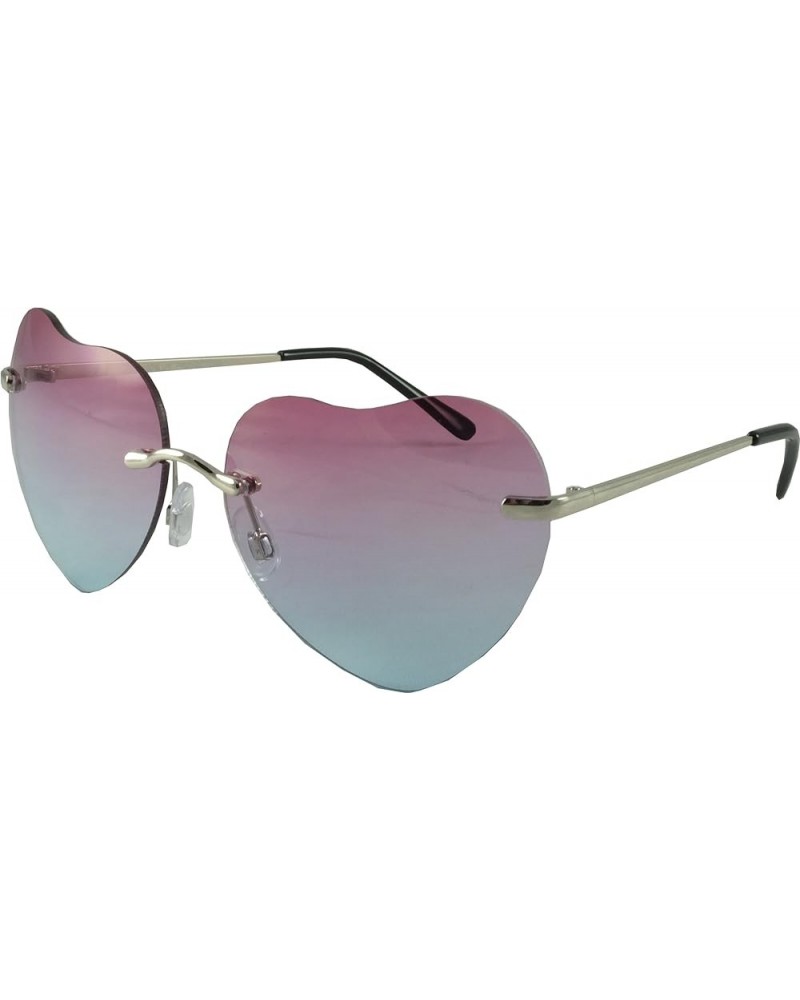 Men's Heart Shaped Retro Silver Non Polarized Sunglasses 50 Silver Multi $10.58 Designer