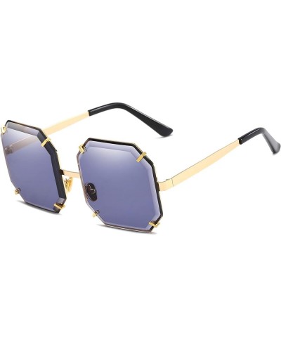 Sunglasses for Women and Men Fashion Metal Square Frame Sunglasses UV400 for Running Cycling Fishing Golf Gold Black $11.00 S...