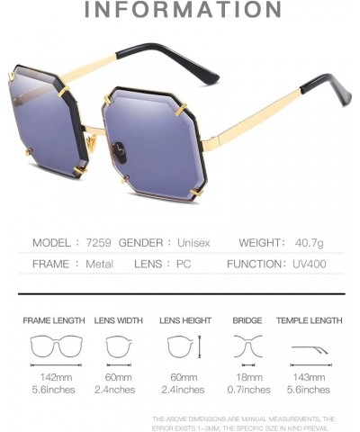 Sunglasses for Women and Men Fashion Metal Square Frame Sunglasses UV400 for Running Cycling Fishing Golf Gold Black $11.00 S...