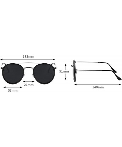 Round Frame Retro Men and Women Sunglasses Fashion Polarized Outdoor Driver Driving Sunglasses Gift (Color : G, Size : 1) 1 F...