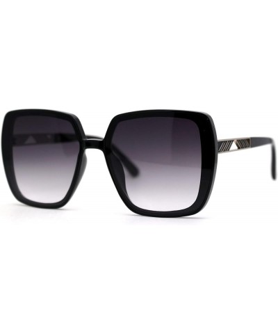 Womens Chic 90s Elegant Rectangular Butterfly Sunglasses Black Silver Smoke $9.15 Butterfly