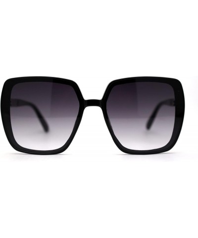 Womens Chic 90s Elegant Rectangular Butterfly Sunglasses Black Silver Smoke $9.15 Butterfly