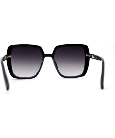 Womens Chic 90s Elegant Rectangular Butterfly Sunglasses Black Silver Smoke $9.15 Butterfly