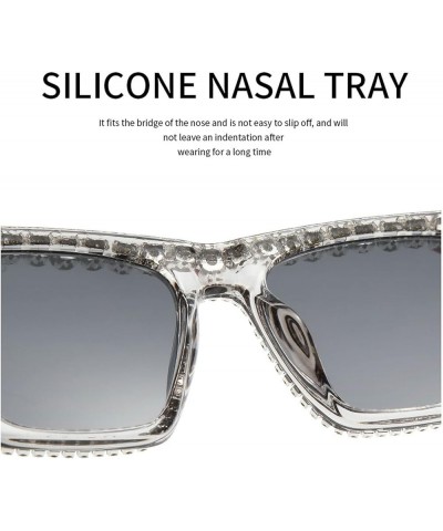 Square Cat Eye Rhinestone Sunglasses For Women Fashion Diamond bling party Sun Glasses Ladies Crystal Shades Brown $9.98 Square