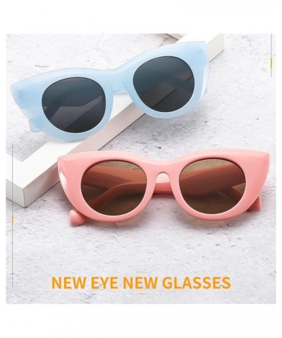 Oversized Cat Eye Sunglasses for Women Cute Oval Thick Frame Cateye Sun Glasses Chic Retro Style Shades Green $9.62 Cat Eye