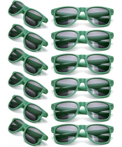 12 Pack Neon Colors Sunglasses Classic Retro Party Favors Sunglasses for Unisex Adult Deep Green $16.23 Designer