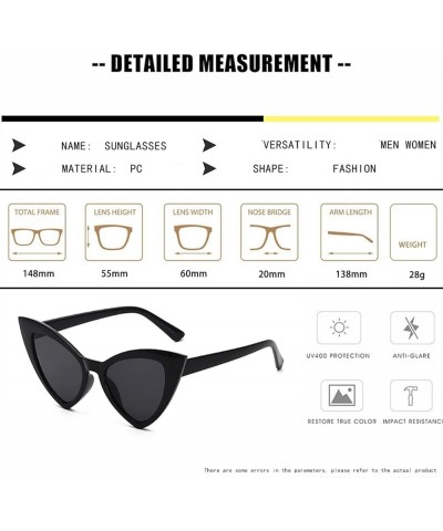 Triangular Cat Eye Cute Sunglasses for Men and Women, Outdoor Holiday Sunshade Glasses (Color : D, Size : Medium) Medium E $1...