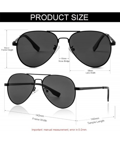 Polarized Classic Vintage Aviator Sunglasses for Men Women Large Frame Retro 70s Sunglasses Z2 Metal Black/Grey $9.35 Oversized