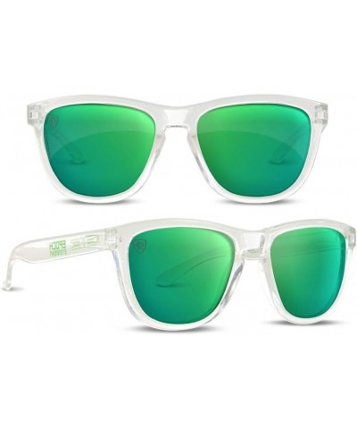 Lutzka Skateboarding Sport Sunglasses Clear with Green Mirror Lens $12.80 Sport