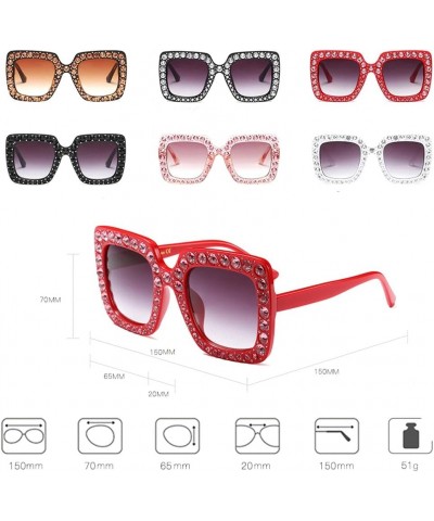 Goggles Women Sparkling Crystal Sunglasses Oversized Square Frame eyewear C9 $8.81 Goggle