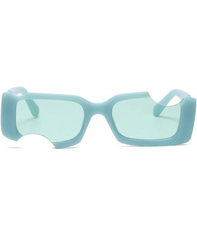 2021 Rectangle Sunglasses Women Men Design Distinctive Incomplete Style Gradients Lens PC Frame UV400 Blue $11.39 Square