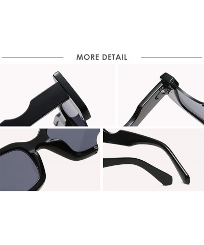 2021 Rectangle Sunglasses Women Men Design Distinctive Incomplete Style Gradients Lens PC Frame UV400 Blue $11.39 Square