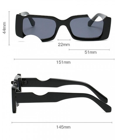 2021 Rectangle Sunglasses Women Men Design Distinctive Incomplete Style Gradients Lens PC Frame UV400 Blue $11.39 Square