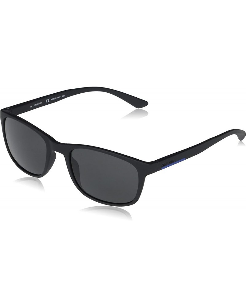 Men's Ck20544s Rectangular Sunglasses Matte Black/Solid Smoke $38.23 Rectangular