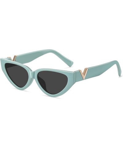 Cat Eye Sunglasses for Women Men Trendy Cateye Women's Vintage Classic Retro Sun Glasses Blue/Grey Grey $8.84 Cat Eye