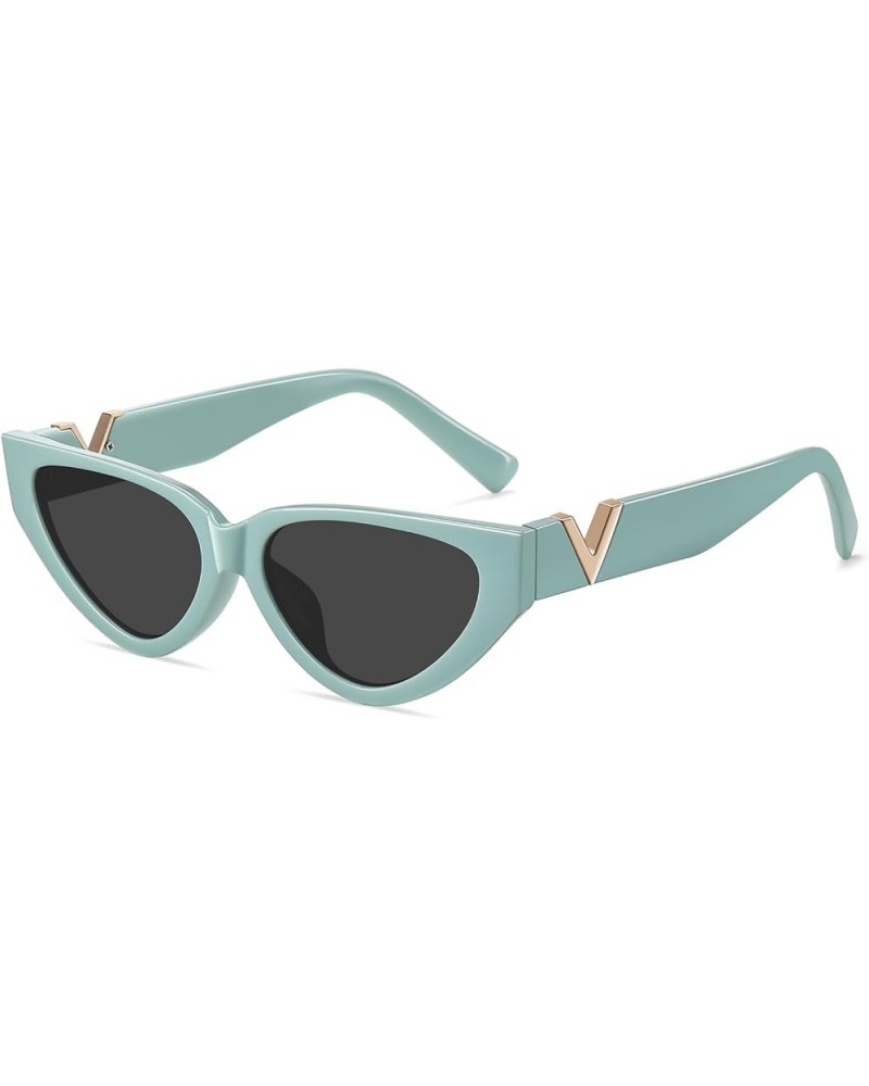 Cat Eye Sunglasses for Women Men Trendy Cateye Women's Vintage Classic Retro Sun Glasses Blue/Grey Grey $8.84 Cat Eye