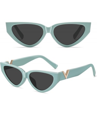 Cat Eye Sunglasses for Women Men Trendy Cateye Women's Vintage Classic Retro Sun Glasses Blue/Grey Grey $8.84 Cat Eye