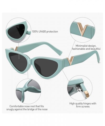 Cat Eye Sunglasses for Women Men Trendy Cateye Women's Vintage Classic Retro Sun Glasses Blue/Grey Grey $8.84 Cat Eye