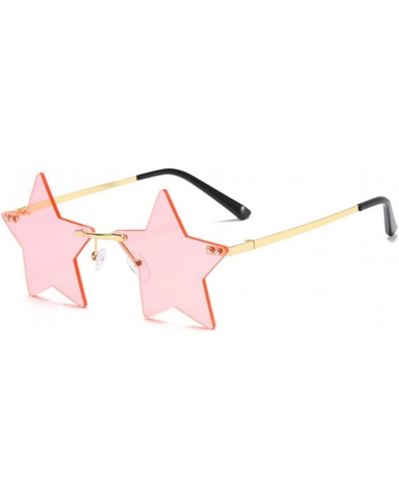 Rimless Star shape Sunglasses Personality Sun Glasses for women/men Party glasses personality pentagram eyewears Pink $9.00 Star