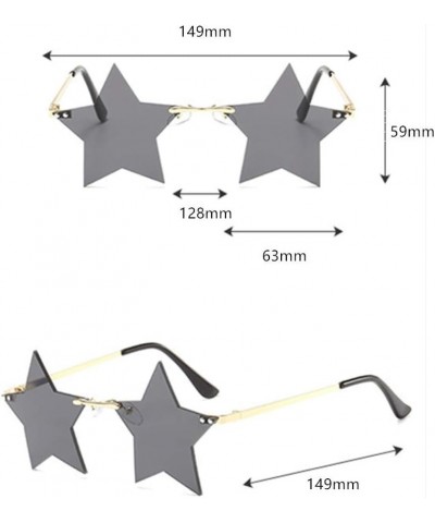 Rimless Star shape Sunglasses Personality Sun Glasses for women/men Party glasses personality pentagram eyewears Pink $9.00 Star