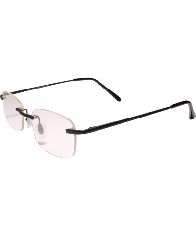 Modern Rimless Spring Hinge Black Rectangle Reader 1.50 Reading Glasses $9.68 Rimless