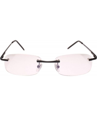 Modern Rimless Spring Hinge Black Rectangle Reader 1.50 Reading Glasses $9.68 Rimless