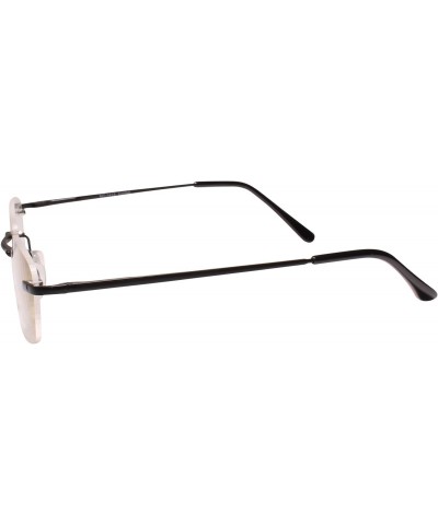 Modern Rimless Spring Hinge Black Rectangle Reader 1.50 Reading Glasses $9.68 Rimless