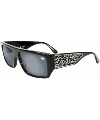 Men's 'SCI FLY 4' Square 59 mm Sunglasses Black Shiny Grey Smoke $51.25 Square