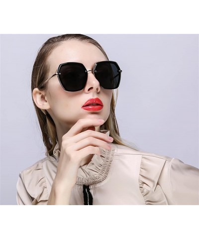 Polarized Fashion Retro Sunglasses Men and Women Outdoor Sun Shading Beach Vacation Sunglasses (Color : B, Size : Medium) Med...