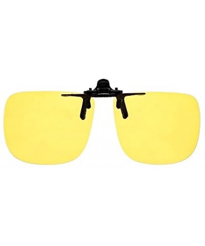 Metal Clip On Flip Up Polycarbonate Yellow Enhanced Driving Sunglass Lenses, Aviator, 56mm Wide X 47mm High, 134mm Wide with ...