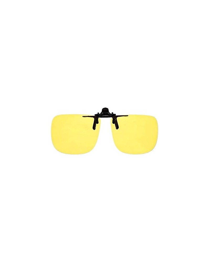 Metal Clip On Flip Up Polycarbonate Yellow Enhanced Driving Sunglass Lenses, Aviator, 56mm Wide X 47mm High, 134mm Wide with ...