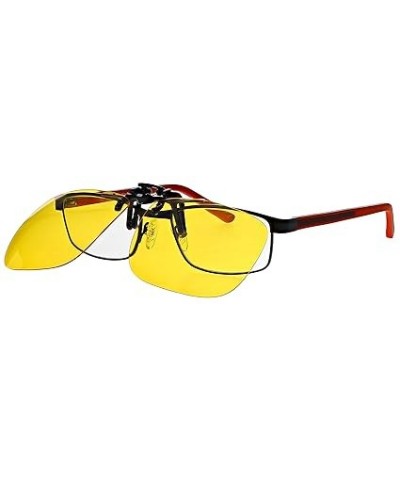 Metal Clip On Flip Up Polycarbonate Yellow Enhanced Driving Sunglass Lenses, Aviator, 56mm Wide X 47mm High, 134mm Wide with ...