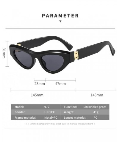 Fashionable cat Eye Retro Sunglasses for Men and Women (Color : A, Size : Medium) Medium F $13.87 Designer