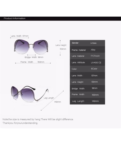 Frameless Fashion Woman Vacation Beach Decorative Sunglasses (Color : 6, Size : 1) 1 2 $16.15 Designer