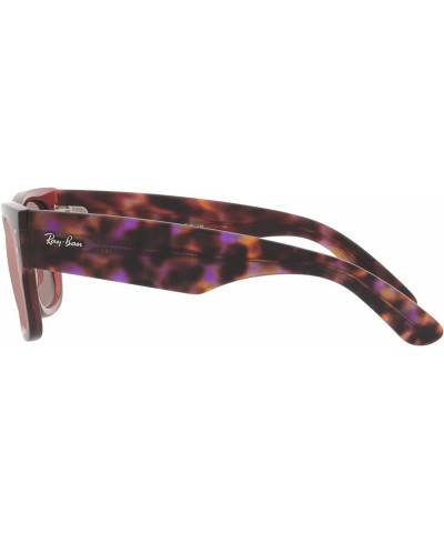 RB0840sf Mega Wayfarer Low Bridge Fit Square Sunglasses Transparent Pink/Brown Mirrored Dark Red $55.23 Square