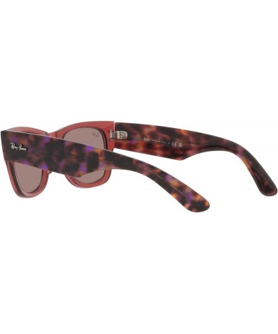 RB0840sf Mega Wayfarer Low Bridge Fit Square Sunglasses Transparent Pink/Brown Mirrored Dark Red $55.23 Square