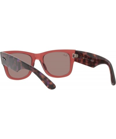 RB0840sf Mega Wayfarer Low Bridge Fit Square Sunglasses Transparent Pink/Brown Mirrored Dark Red $55.23 Square