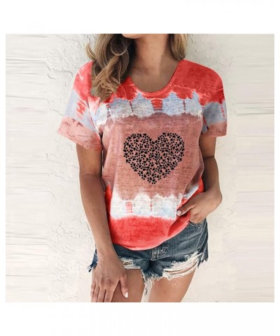 Women Dressy Off The Shoulder Crew Neck T Shirts Cap Sleeve Summer Tee Tops Swiss Dot Loose Fitting Blouses and Tops Glddg1-a...