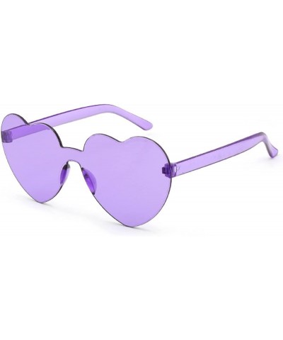 Heart Sunglasses for Women Baby Girl,Hot Party Neon Shades UV Protection 8069 Translucent Purple $6.71 Goggle