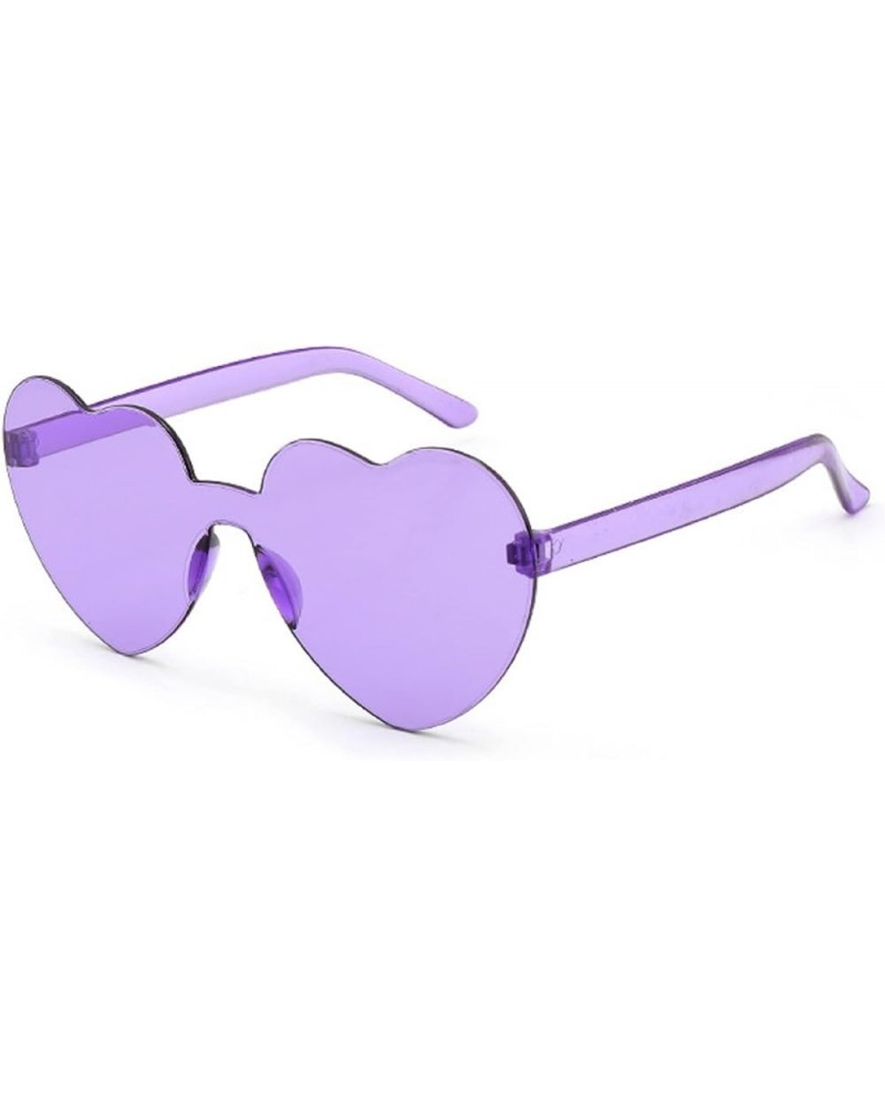 Heart Sunglasses for Women Baby Girl,Hot Party Neon Shades UV Protection 8069 Translucent Purple $6.71 Goggle