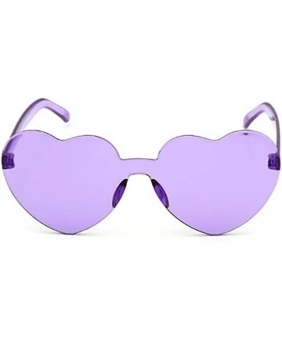 Heart Sunglasses for Women Baby Girl,Hot Party Neon Shades UV Protection 8069 Translucent Purple $6.71 Goggle