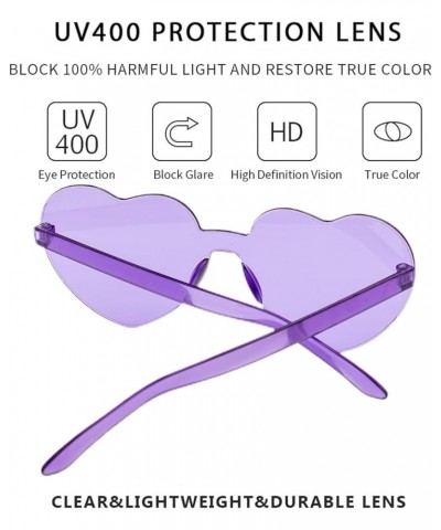 Heart Sunglasses for Women Baby Girl,Hot Party Neon Shades UV Protection 8069 Translucent Purple $6.71 Goggle